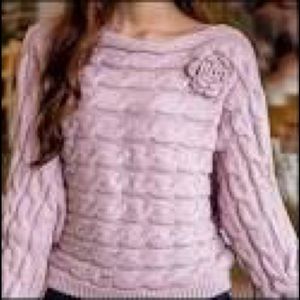 MILITARY HIPPIE Forever Rose Cable Sweater